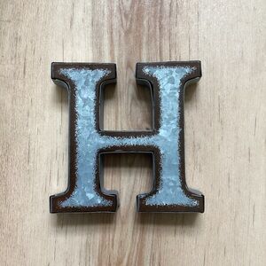 BOGO 🥳 Brown & Silver Decorative Wall Accent metal H - table decor - farmhouse